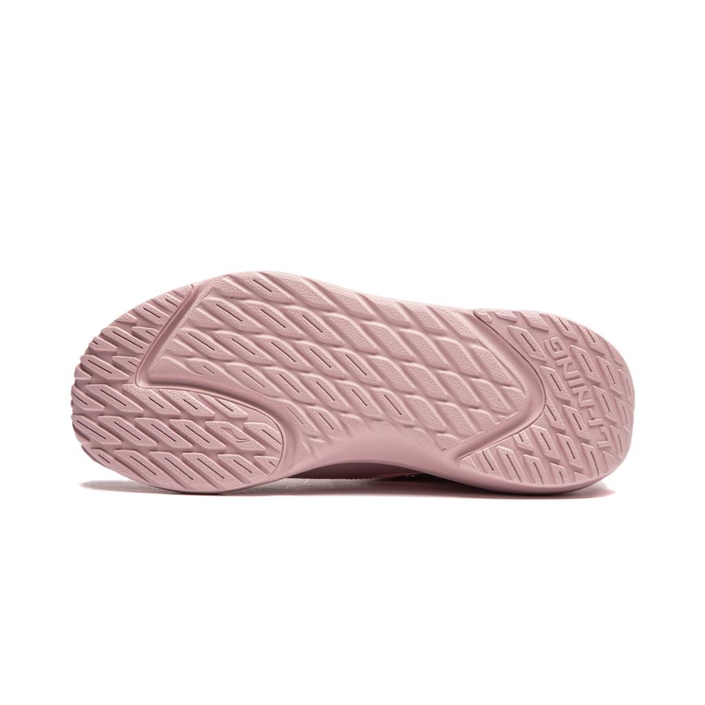 New LiNing Anti Slip Wear Resistant Breathable Lightweight Low Top Casual Running Shoes Women's Pink Gray AGLU106-3