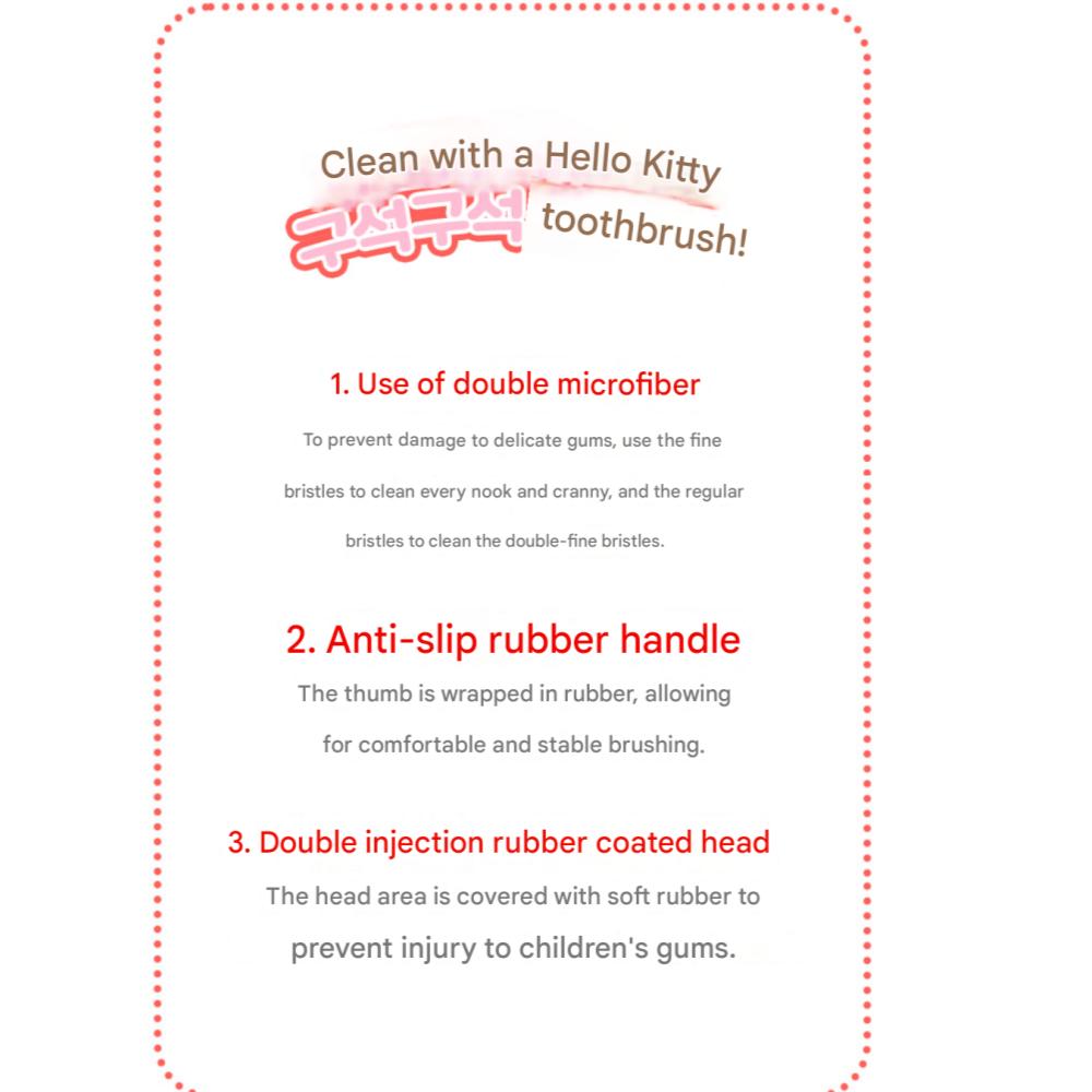 Hello Kitty Rubber Handle Figure Toothbrush - 5EA