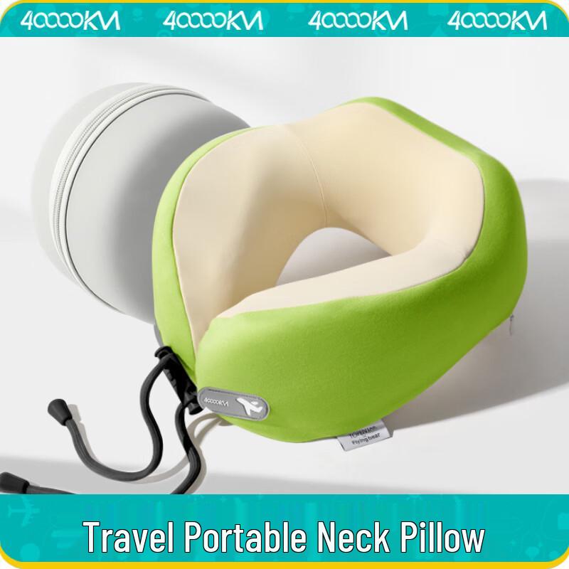 Portable Memory Foam U-Shaped Travel Neck Pillow with Storage Box