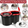 Spin Mop And Bucket With Wringer Set With 3 Microfiber Mop Replacement Heads And 61" Stainless Steel Adjustable Handle For Floor