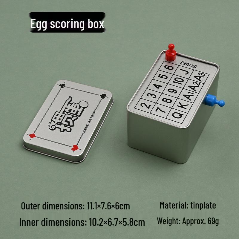 

Tinplate Poker Card Organizer: Dual-Function Score & Storage Box in Silver 11.1x7.6x6 cm