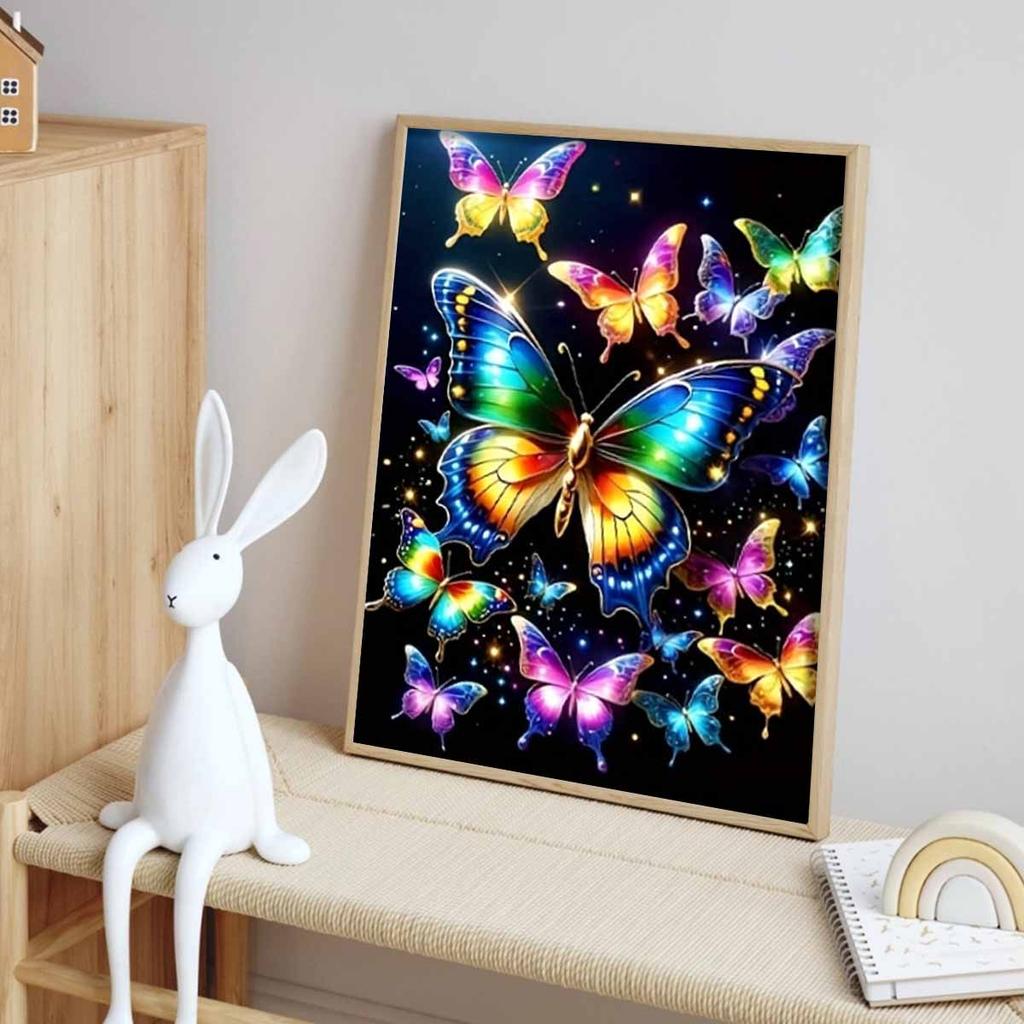 5D Diamond Painting Butterfly Art Kit DIY Colorful Round Gem Cross Stitch Decoration Home Wall Mural Ornaments