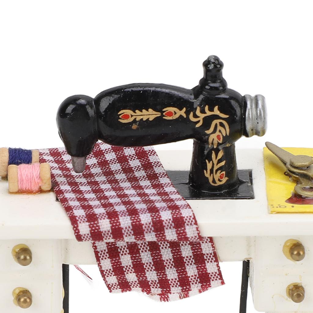 1:12 Dollhouse Miniature Sewing Machine Vintage Dollhouse Furniture Accessory Simulation Sewing Mach