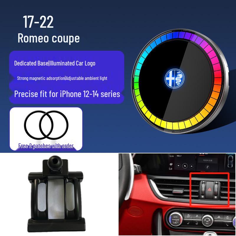 

Romeo SUV/Coupe Magnetic Wireless Charger with LED Ambient Light for Apple Phones