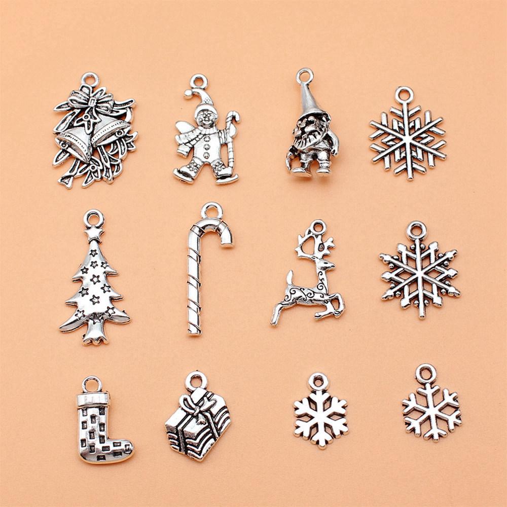 Halloween Theme Charms Silver Color Alloy Pendants For Gothic Holiday Jewelry Making