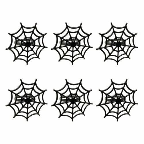 LEDMOMO 6-Piece Spider Web Napkin Rings, Halloween Napkin Rings, Alloy Spider Net Napkin Holders, Halloween Table Decor ()