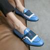 Large size men's one-pedal loafers leather shoes size 48 personalized trend foot-fitting men's shoes one-pedal Doudou shoes