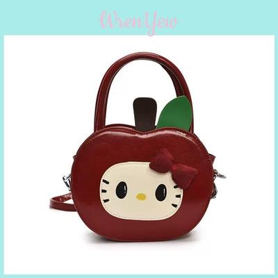 Adorable Sweet Hello Kitty Red Apple Design Mini Shoulder Bag For Daily Casual Use
