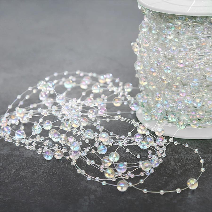 

5/10Meters Artificial Pearls Chain Fishing Line Beads Garland Chain For DIY Bridal Bouquet Craft Flower Wedding Party Decoration