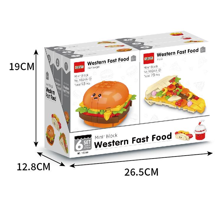 Doctor Star Children's Western Fast Food Assembly Playset - Small Building Blocks for School Gifts