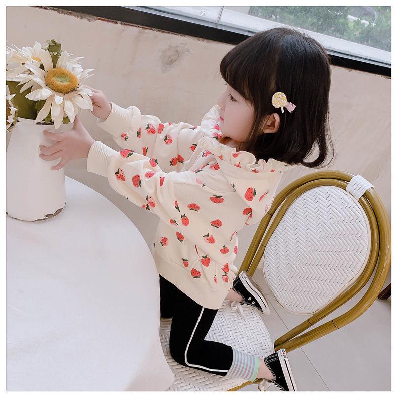 Kids Princess Girls Spring Autumn Long Sleeve Strawberry Printed T Shirt Tops