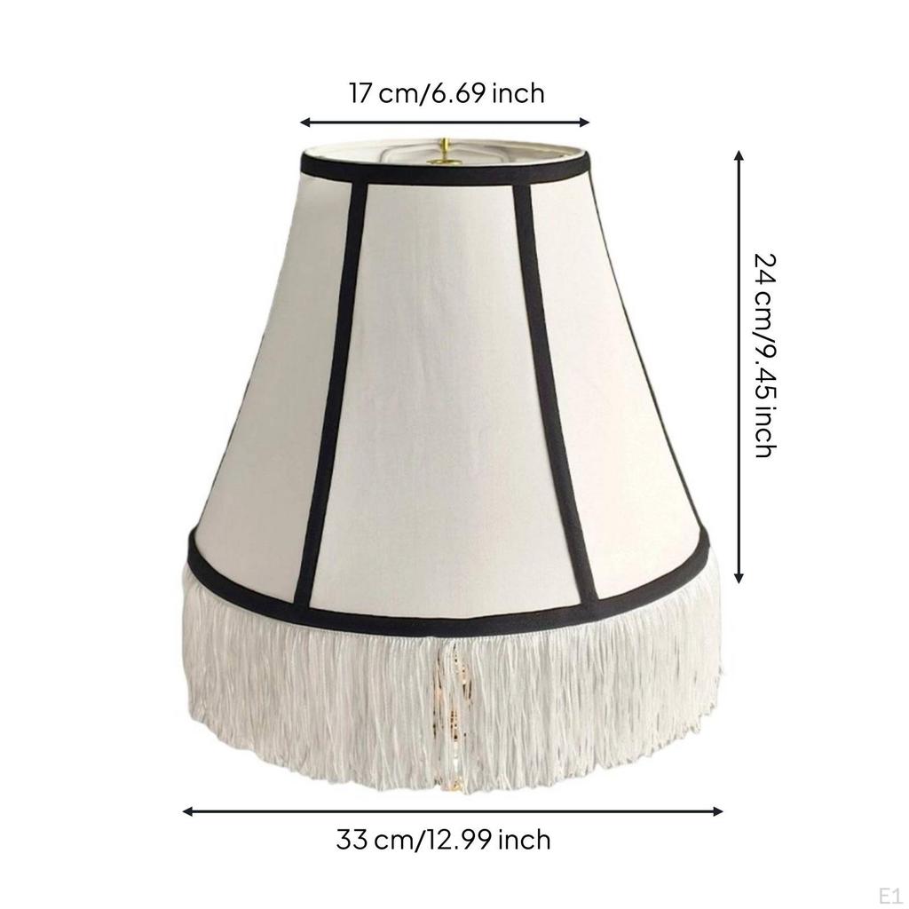 Lamp Shade with Fringe Tassel Cover and White for Crafters, Living Room, Bedroom