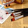 9PCS Angled Tip Layout Nylon Painting Brush Set Watercolor & Oil Painting Tools  Watercolor Coloring
