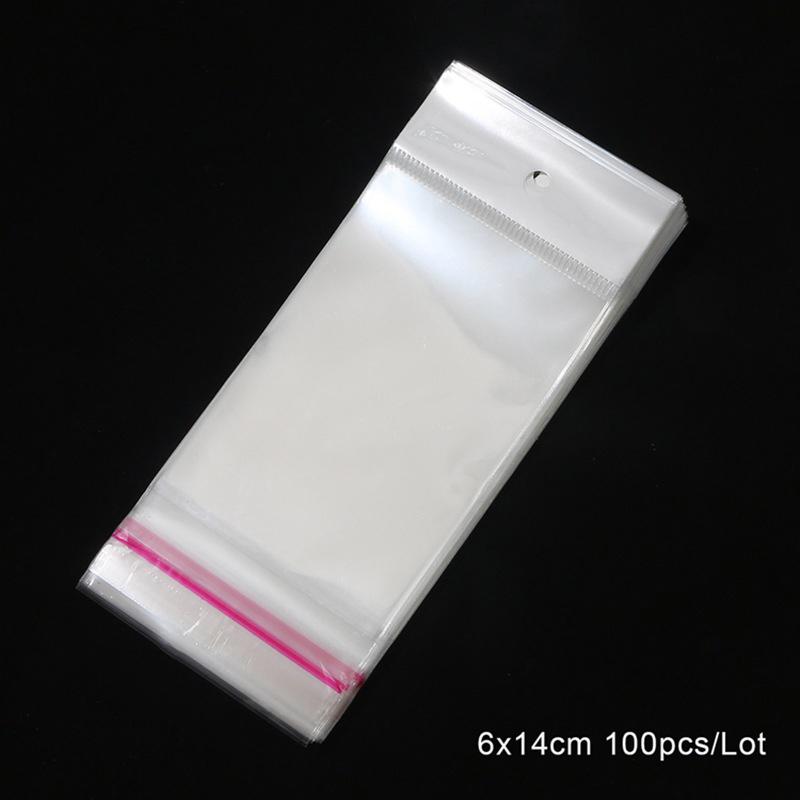 100Pcs Sealable Plastic Transparent Small Packaging Bag For Jewelry