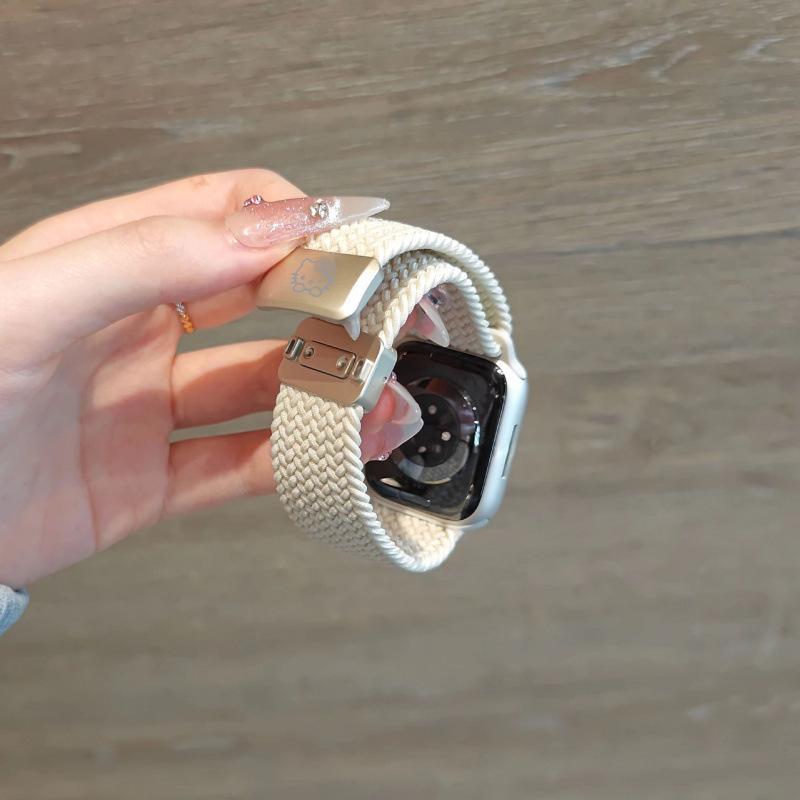 Magnetic Woven Strap for Apple Watch - Sporty Cat Design