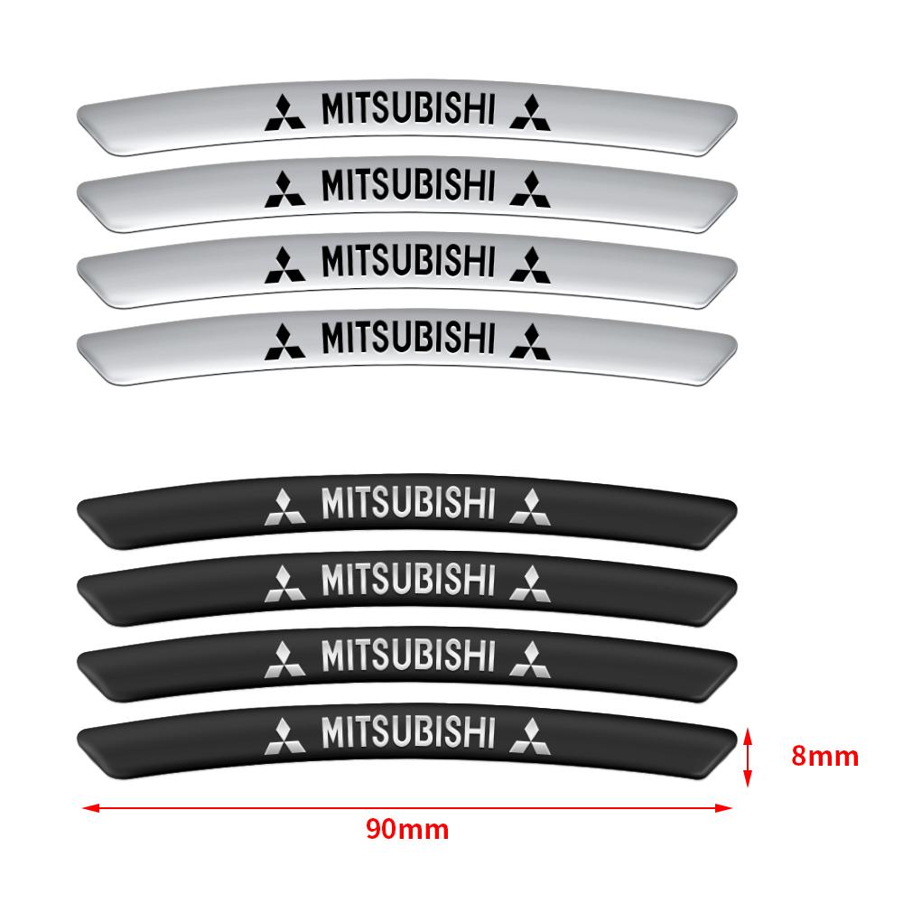 4Pcs Car Aluminum Emblem Wheel hub Rim Stickers Decoration Accessories For Mitsubishi 9 Ralliart ASX L200 Colt Outlander Pajero