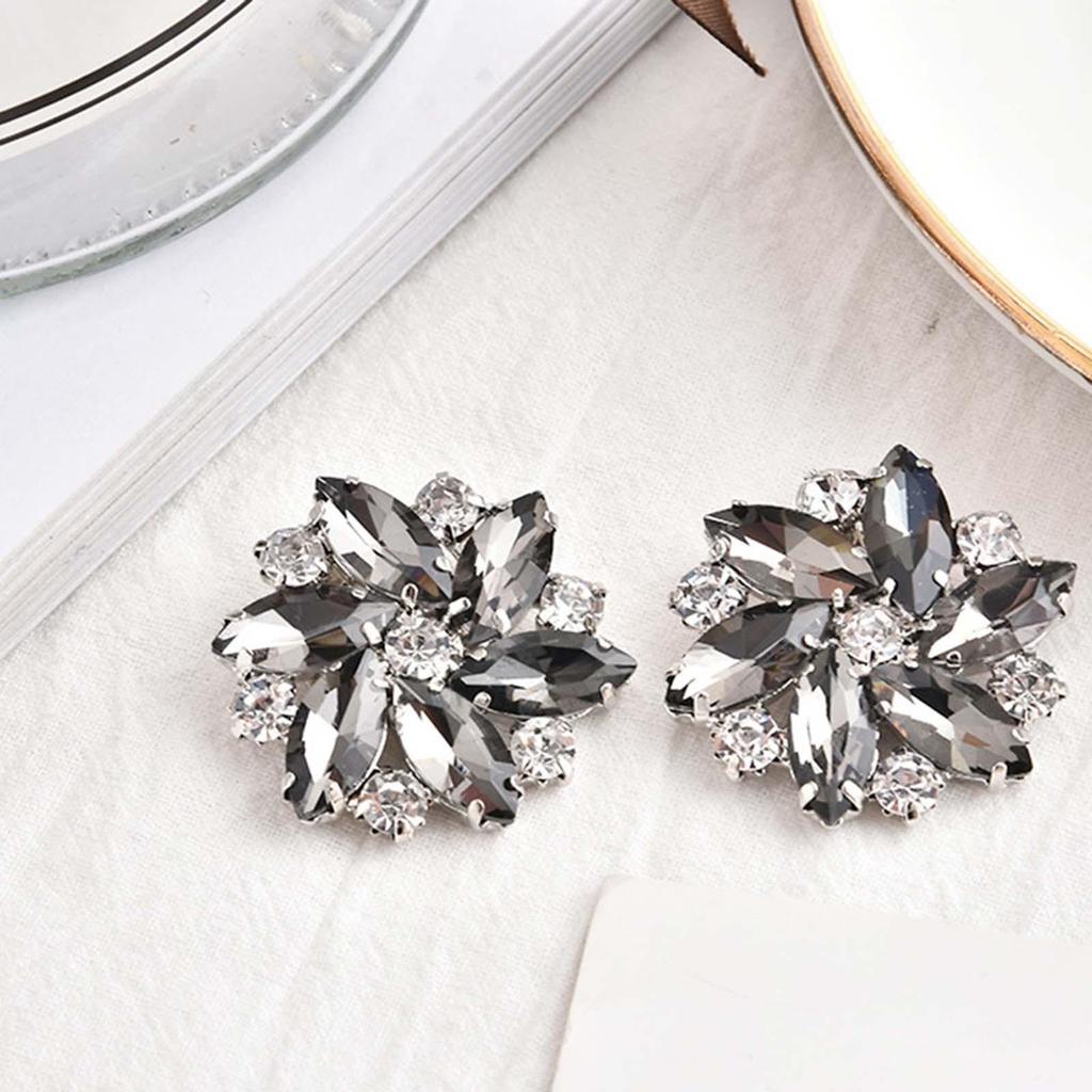 2Pcs Elegant Rhinestone Shoe Clips Shoes Jewelry Decoration Wedding Diamond Removable for Hats DIY Craft Accessories Dress Party