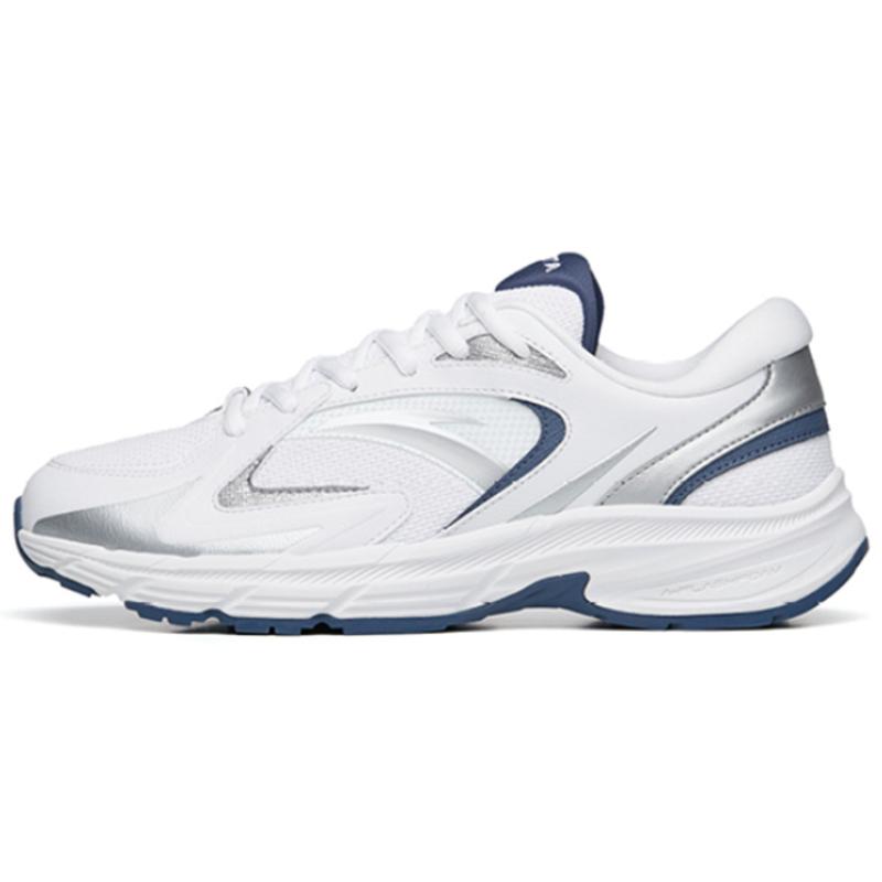 Anta AT952 Cushioned Slip Resistant Abrasion Resistant Breathable Low Top Casual Running Shoes Men s White Silver Blue Sneakers 912235597-3 43
