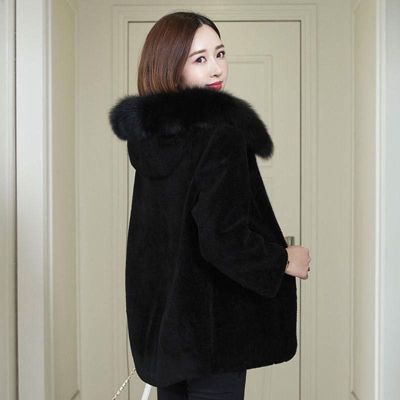

Женская толстая теплая верхняя одежда с капюшоном средней длины, пальто из искусственного меха, женская парка, осенне-зимнее пальто из искусственного норкового бархата XXXXXL