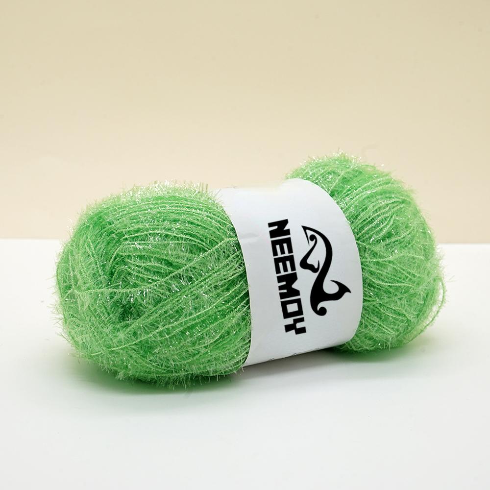 100g/200M Glass Silk Yarn for Hand Knitting Korean Dish Towel Wool Yarn and Crochet Doll Scarf Sweater Gold Silk Thread