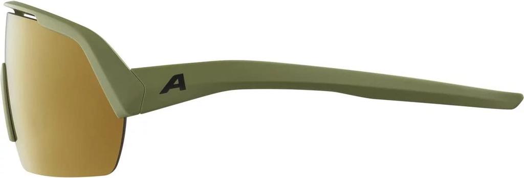 Sports Mirror Designed for Small Shield TURBO HR Olive Matte [Alpina] Sunglasses, Lens, Anti-Fog, Faces/Women, Design,
