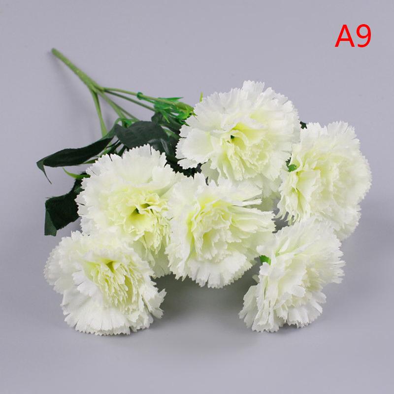 10 Heads Artificial Carnation Home Decoration Multi Color Beauty Silk Fake Flower Especial For Wedding And Festival Decoration