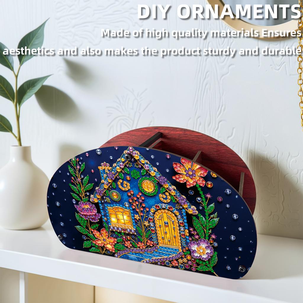 Completed Diamond Art Wooden Storage Box Handmade Storage Holder Case Makeup Brush Storage Box for Women Gifts Desktop Decor