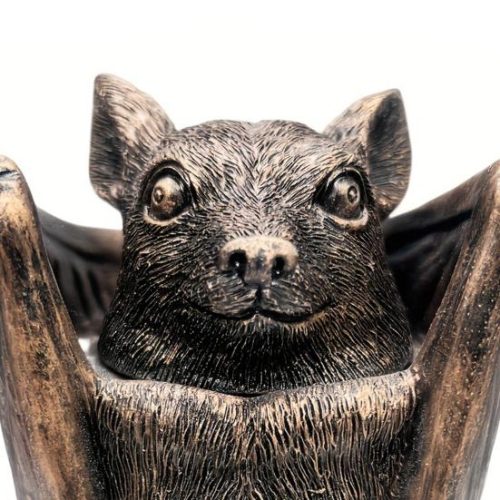 Yousheng Halloween Gothic Bat Storage Box Simulated Bat Resin Figurine Statue Retro Bat Jewelry Trinket Organizer Box Party Decoration Ornament