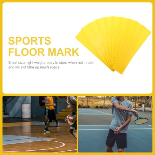 iplusmile 10-Piece Tennis Line Marker Set, 345mm x 70mm, Yellow, Training Equipment, Non-Slip Flat Markers, Soccer, Pickleball Court Tape, Court Line