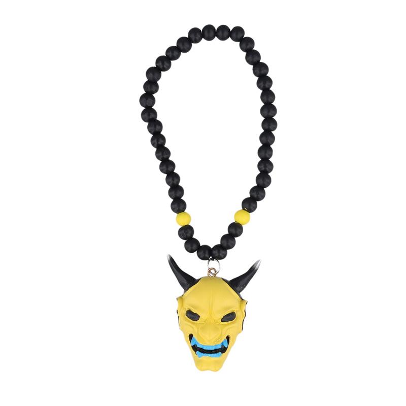 1Pc Hannya Helmet Car Accessories Charm Rear View Mirror Samurai Auto Ornament Japanese Oni Hanging Pendant