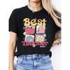 Spanish Letter Print Spring Summer Casual Round Neck Short Sleeve Sports T-Shirt Women's Top