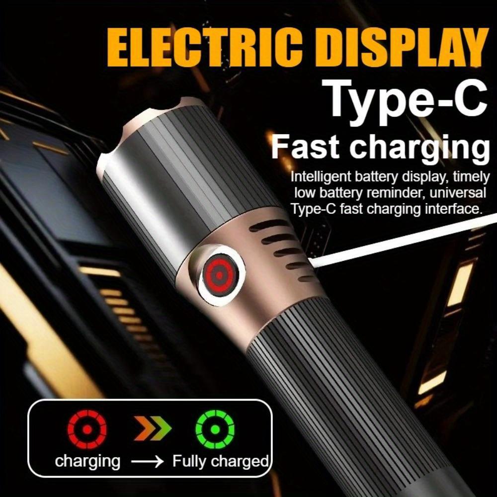 Outdoor Portable LED Flashlight, 18650 Battery, Long Battery Life, Telescopic Zoom, Multifunctional Lighting, Multiple Lighting Modes