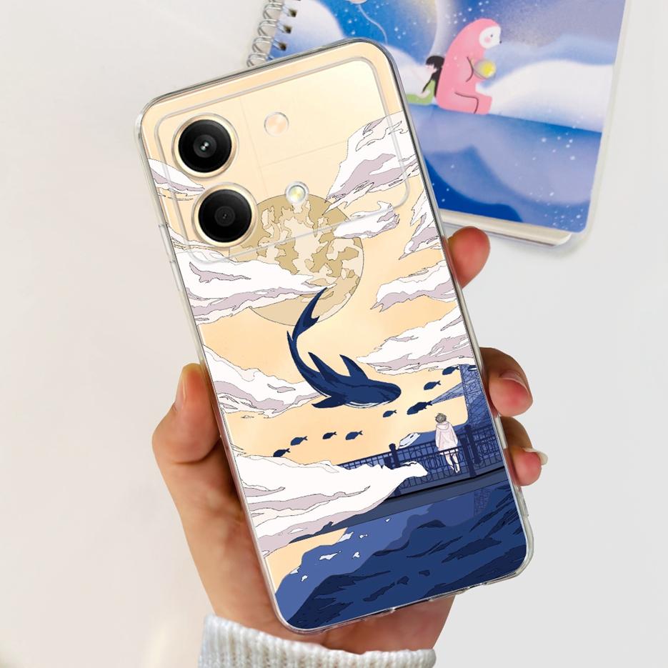 For Xiaomi Poco X6 Pro 5G Case New Fashion Painted Cover Clear Silicone Phone Case For Xiaomi Poco X6 Neo PocoX6 Pro Soft Fundas