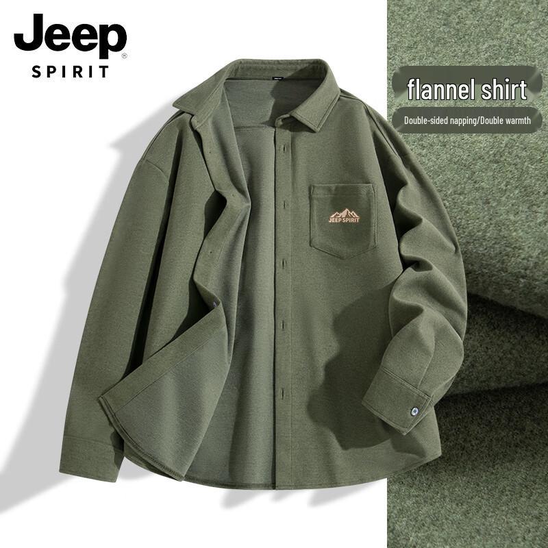 JEEP SPIRIT Men s Flannel Long-Sleeve Casual Shirt 2XL