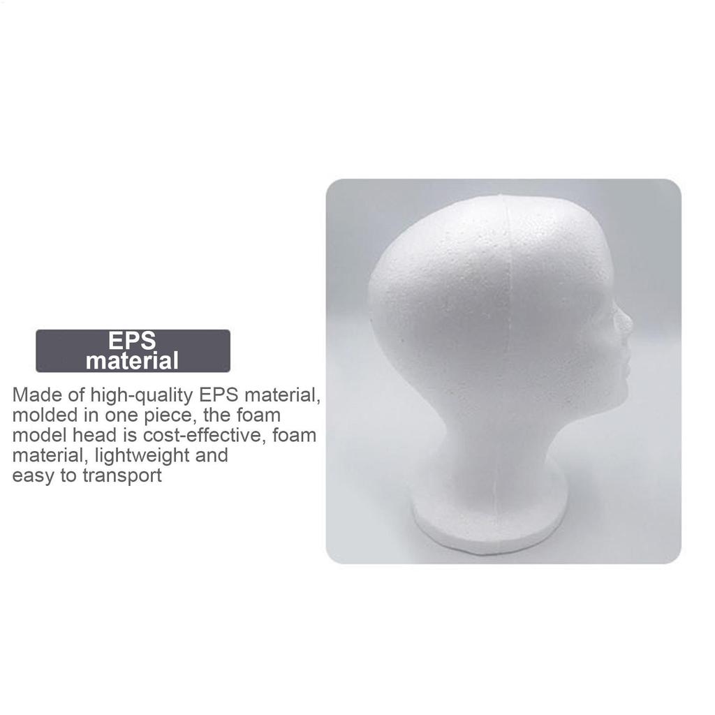 1pc Female Styrofoam Foam Mannequin Manikin Head Model Hat Glasses Wig Display White Foam Mannequin Head Holder Stand Rack