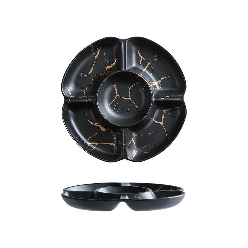 Luxury Nordic Snacks Dried Fruits Dishes Hotel Home Living Room Wedding Ceramic Tableware Nut Plate