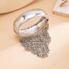Trendy Geometric Metal Bead Bracelet with Stylish Tassels Details Dangling Charm Handchain For Daily Wear