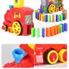 Domino Train Toy Set Rally Electric Train Model with 60 Pcs Colorful Domino Game Building Blocks Car