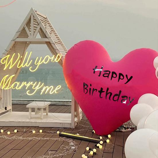 Balónek ve tvaru srdce Valentýnská narozeninová párty Výročí zásnuby Svatební výzdoba Pojďme se spolu milovat Všechno nejlepší k narozeninám Tisk balónu Foto rekvizita