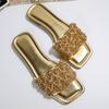 [Foreign Trade] Beautiful flat-bottomed cool slippers for women to wear high-end skirt French going out beach sandals