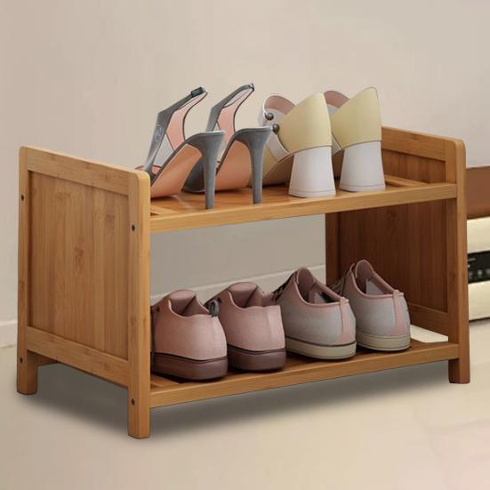 2-Tier Small Shoe Rack Organizer Smooth Edge Burr Free Easy Assembly Home Entryway Organization Shoe Stand