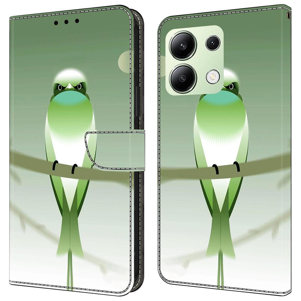 For Xiaomi Redmi Note 13 4G Leather Case Printed Pattern Wallet Stand Phone Cover