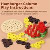 Hexagonal Sleeve Column 3D Burger Puzzle Toy Montessori Stacking Toys  Children Early Learning