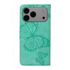 For iPhone 17 Pro Max Wallet Case Floral Butterfly Imprinted Leather Phone Cover Stand