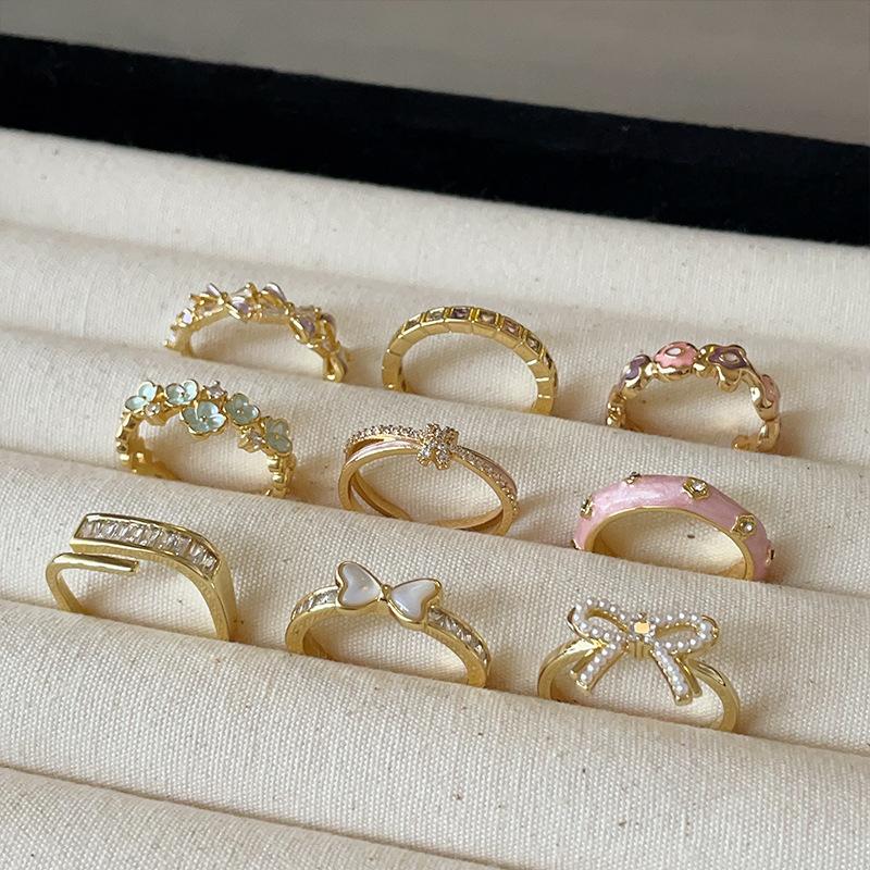 Dripping Butterfly Flower Opening Ring Female Niche Personality Versatile Sweet Temperament Simple Fashion Ring Ring