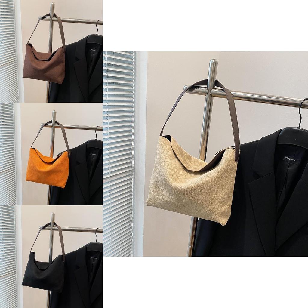 Chic Retro Design Tote Bag For Women In Stylish Black Orange Brown Khaki Colors