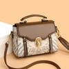 Women's Stylish Shoulder Bag Clover & Wave Print Lightweight PU with Detachable Strap Magnetic Snap Crossbody Bag For Daily Use