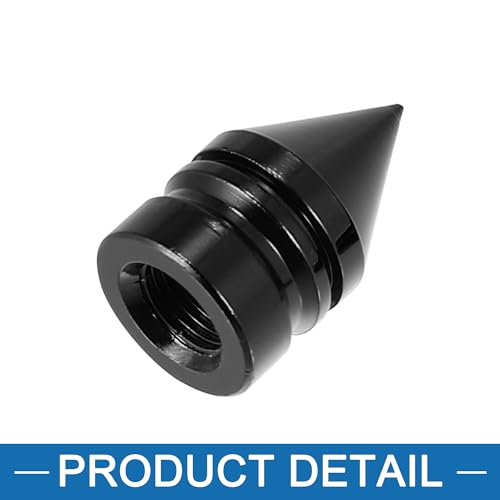 Un ABSOPRO Capac Praf Anvelopă Auto Formă Turn Acoperire Valvă Aer Aliaj Aluminiu Negru (Set de 4)