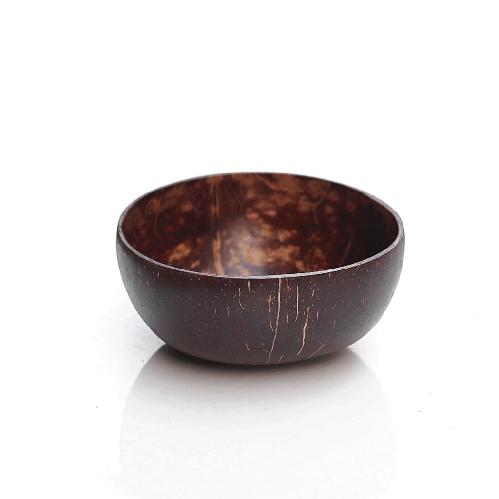 Natural Coconut Bowl Set: Coconut Shell Bowl with Coconut Wood Spoon and Fork for Fruit, Smoothies, and Salads