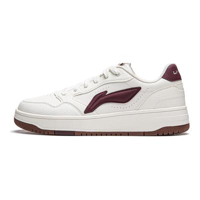 Li Ning Tianji Soft Slip Resistant Cushioning Abrasion Resistant Low Top Skateboard Shoes Men's White Red AGCU271-2
